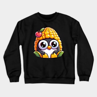 Penguin in corn costume Crewneck Sweatshirt